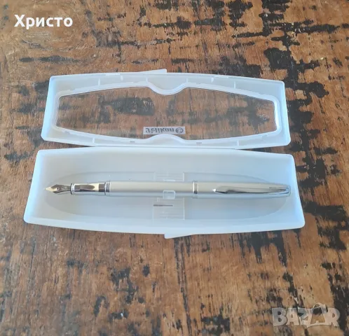 писалка Пеликан Peliкan сребрист метал в кутия, снимка 2 - Ученически пособия, канцеларски материали - 44041599