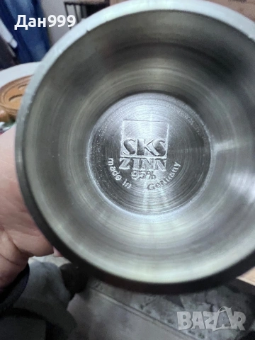 Две колекционерски уникални чаши от калай със сребро, снимка 4 - Антикварни и старинни предмети - 53204801