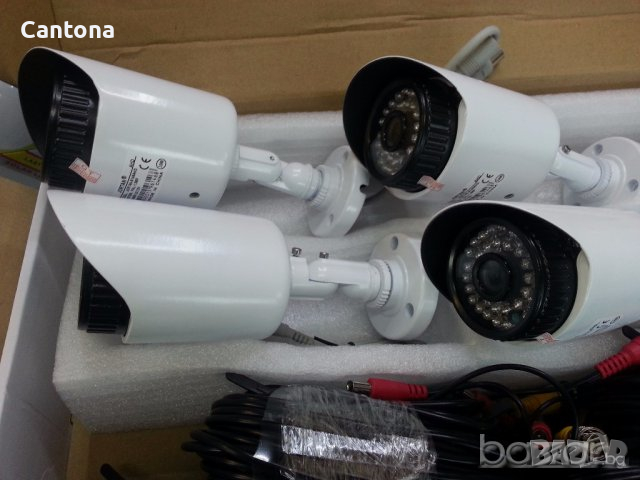 Пълен комплект JORTAN 4 броя AHD дигитални камери с висока резолюция + DVR + кабели и захранване, снимка 2 - Комплекти за видеонаблюдение - 36200320