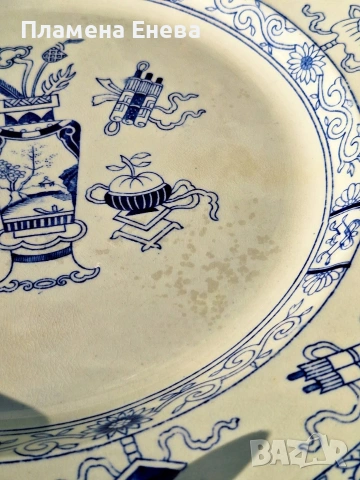 Антикварен терин +плато, снимка 12 - Антикварни и старинни предмети - 53613986