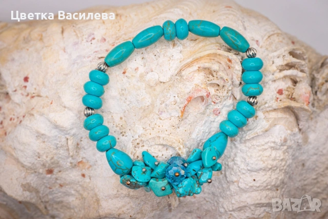 Гривна от полускъпжценни камъни, снимка 4 - Гривни - 53723548