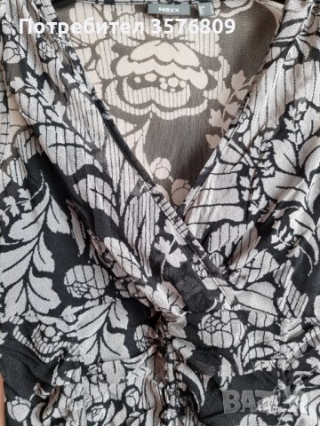 Елегантна блуза потник, в черна щампа , снимка 4 - Корсети, бюстиета, топове - 39568519