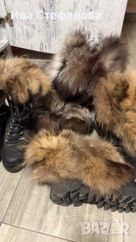 Разкошни боти ботуши  естествена кожа естествен богат косъм от северна лисица  номер 39, снимка 8 - Дамски ботуши - 52818577