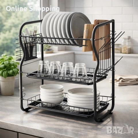 Сушилник за съдове Rosberg R53000O, 3 нива, 43x24x45 см