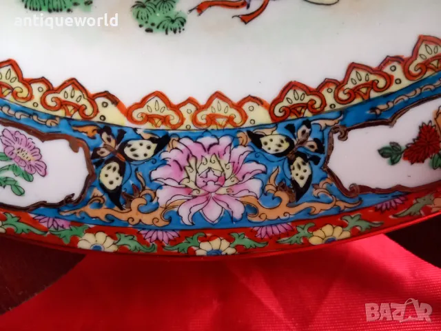 Голяма Китайска Порцеланова Чиния, Маркирана, снимка 3 - Антикварни и старинни предмети - 48232123