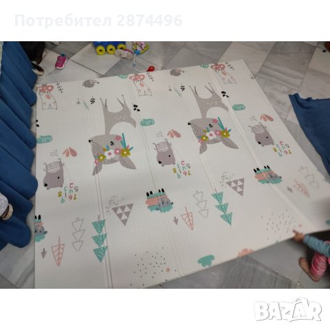 3886ПАНДИ И СЪРНИЧКИ   Двулицево детско килимче, снимка 3 - Други - 41642904