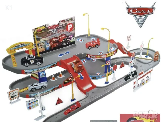 Голяма писта на МакКуин, McQueen писта с колички, The Cars, снимка 2 - Образователни игри - 50149327