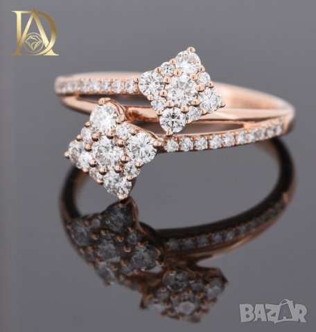 Нов Златен Пръстен с 0.69кт Естествени Брилянти , снимка 2 - Пръстени - 40059992