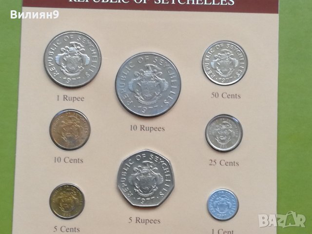 Сет разменни монети Сейшелски острови 1977 Unc, снимка 1