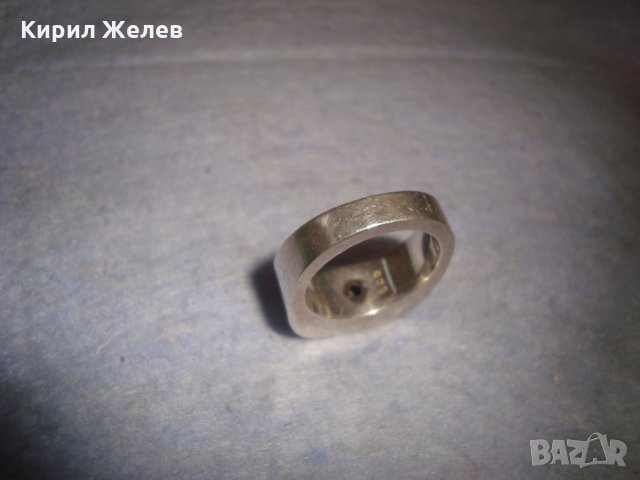 СТАР СРЕБЪРЕН АРТ ДЕКО ПРЪСТЕН ОКСИДИРАНО СРЕБРО 925 РЯДКА РЪЧНА МАЙСТОРСКА УНИКАЛНА ИЗРАБОТКА 25995, снимка 8 - Пръстени - 35975675