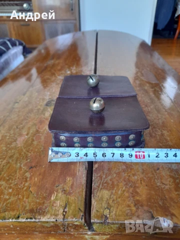 Стара кожена кутия за карти, снимка 2 - Други ценни предмети - 51331979