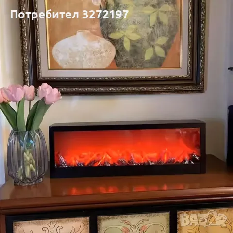 USB декоративна камина с реалистичен изкуствен огън , снимка 2 - Настолни лампи - 48133295