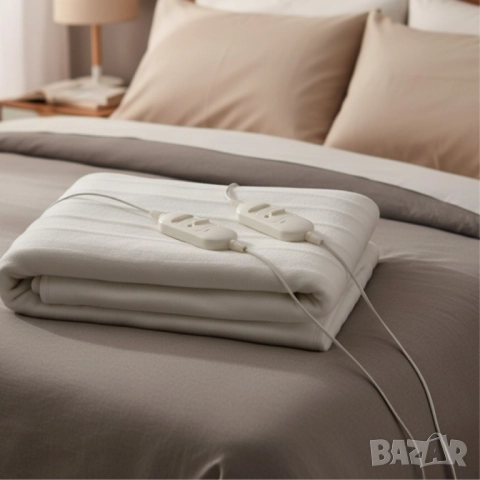 Електрическо двойно одеяло Rosberg RS8510AD – 160×140 см, 2×60W, LED индикатор, снимка 2 - Друга електроника - 51845802