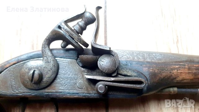 Стар кремъчен пистолет , снимка 3 - Антикварни и старинни предмети - 44438977