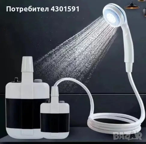 Преносим душ за къмпинг, компактен, USB зареждане, батерия 2200 mAh, снимка 4 - Къмпинг мебели - 47992157