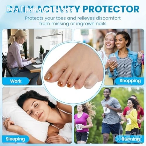 Нови Гел протектори за пръсти 16 броя дишащи срещу триене и болка крака, снимка 6 - Други - 53823992