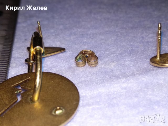 СТАРИ БРОНЗОВИ АРТ НУВО СКЪПОЦЕННИ ОБЕЦИ АНГЛИЯ с РЕАЛНА ДУБЛЕ ПОЗЛАТА с МАРКИРОВКА DOUBLE 38692, снимка 10 - Антикварни и старинни предмети - 41730340