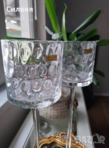 Комплект свещници Кристал, снимка 2 - Декорация за дома - 52250759