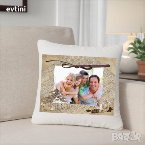Коледна възглавничка със снимка, снимка 2 - Възглавници - 34763139