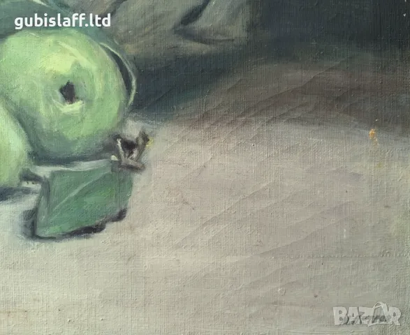 Картина, натюрморт с круши, худ. Марин Петров Железаров (1933-2001), снимка 4 - Картини - 49425611