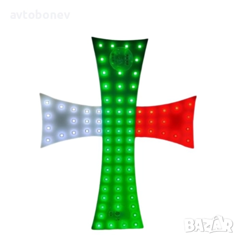 Светещ диоден(LED) кръст Bulgaria 12/24V, снимка 2 - Аксесоари и консумативи - 52547168