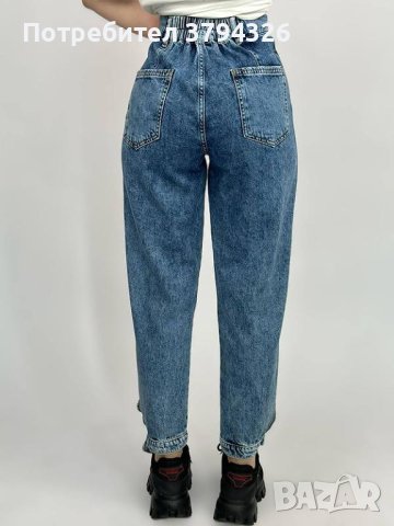 Модерни дамски дънкови панталони с висока талия ., снимка 2 - Дънки - 41746125