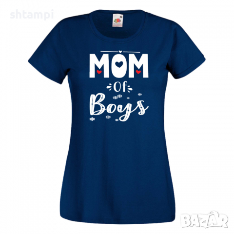 Дамска тениска Mom Of Boys,Празник на Майката,Подарък,Изненада,Рожден Ден, снимка 1 - Тениски - 36297075