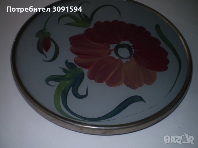 Ретро Въртящт стъклен поднос , снимка 3 - Други ценни предмети - 41878862
