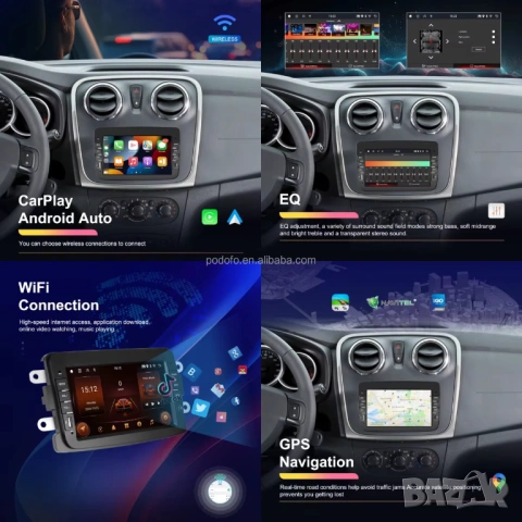 Мултимедия Android за Dacia, 7" Renault, Sandero, Duster, Logan, Dokker, навигация, Дачия, 2DIN, снимка 8 - Аксесоари и консумативи - 53772679