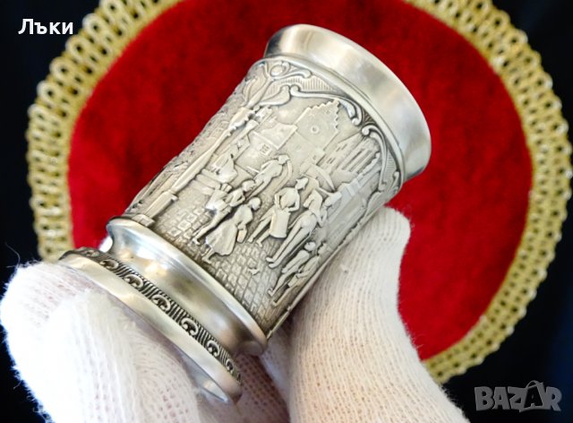 Чаша от калай за ракия,Вечният младоженец,Carl Spitzweg. , снимка 5 - Антикварни и старинни предмети - 39971510