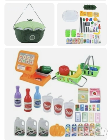 Играчка за супермаркет Kuiji за малки деца 3+ Комплект за готвене Кошница Касов апарат Количка за хр, снимка 2 - Други - 51858671