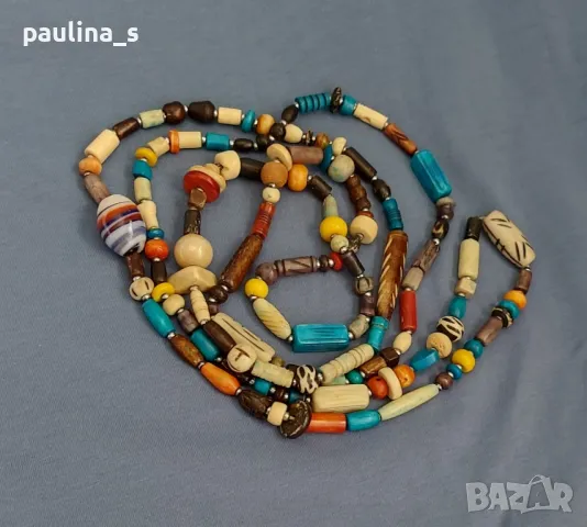 Три различни броя / Винтидж / Колие тип гердан обсидиан, халцедон и слонова кост , снимка 16 - Колиета, медальони, синджири - 47180683