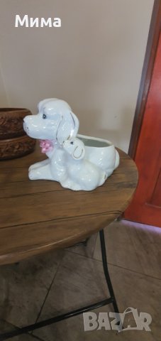 Порцеланова кашпа с кученца, снимка 3 - Други стоки за дома - 42704509