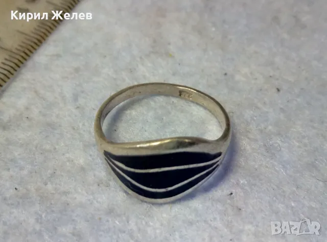 ЕЛЕГАНТЕН ЕМАЙЛИРАН СРЕБЪРЕН ВИНТИДЖ АРТ ПРЪСТЕН СРЕБРО 925 ПРОБА РЪЧНА РАБОТА 48262, снимка 6 - Пръстени - 49757798