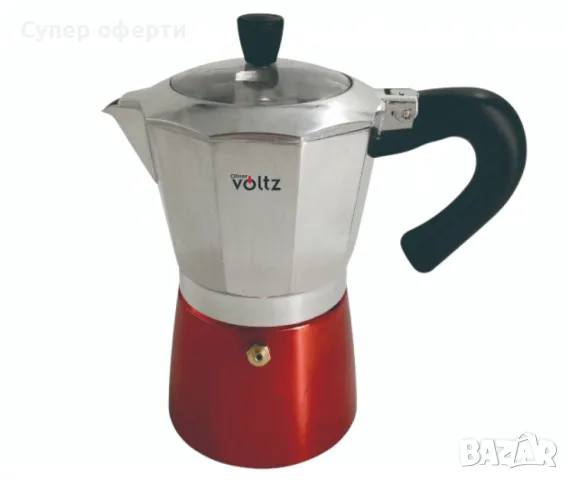 Кубинска кафеварка Oliver Voltz, 6 чаши, Алуминий, снимка 3 - Кафемашини - 49212938