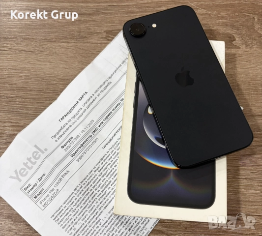 Iphone 16 e black 128gb с гаранция.