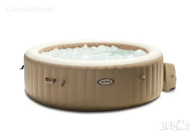 Надуваемо джакузи Pure Spa Bubble Therapy Intex, Надуваемо, диаметър 196 см, 4 места, PVC, бежов, снимка 2 - Басейни и аксесоари - 50083770