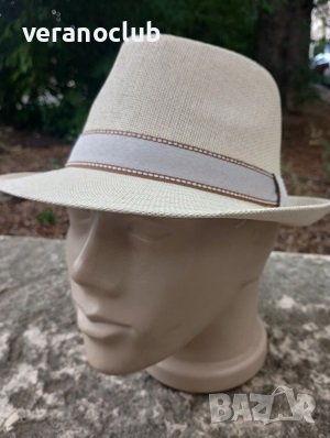 Стилно бежово лятно бомбе 58 см Мъжко, снимка 3 - Шапки - 41701878