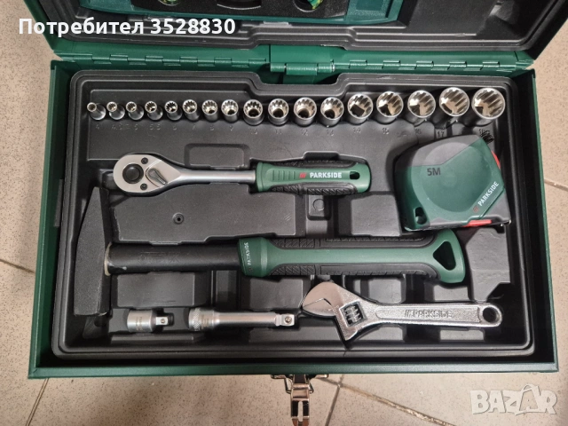 Метален куфар с акумулаторна отвертка PARKSIDE PWBM A1, с отвертка PAS D7, 1,5Ah, 4V, 92 части , снимка 11 - Други инструменти - 53148619