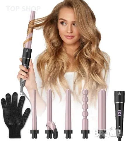 CITHOT Маша 5 в 1 за големи и малки къдрици,Комплект маши 09-32 mm с различни приставки, снимка 3 - Маши за коса - 48483661