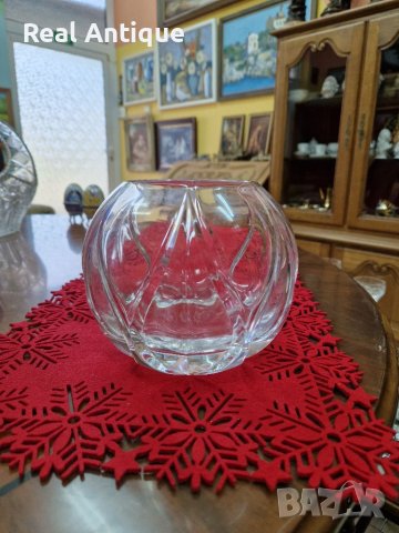 Антикварна немска кристална купа ваза масивна и тежка- NACHTMANN, снимка 1 - Антикварни и старинни предмети - 41419687