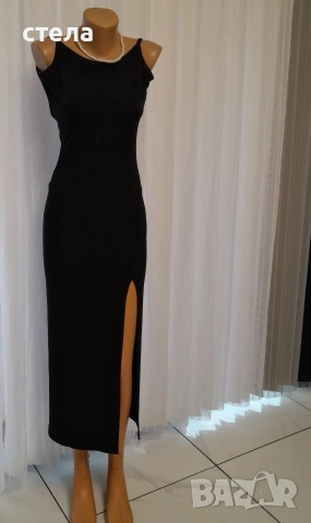 черна елегантна. рокля еластична, снимка 2 - Рокли - 53289509