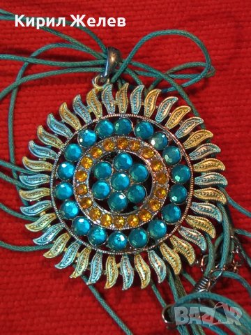 ПОСРЕБРЕН ФЛОРАЛЕН КРИСТАЛЕН БЛЕСТЯЩ АРТ МЕДАЛЬОН КОЛИЕ 33119, снимка 13 - Колиета, медальони, синджири - 39190871