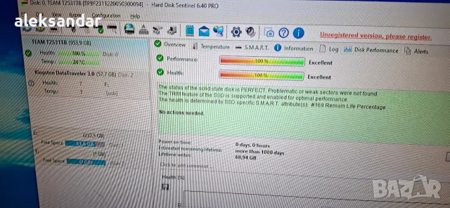 ssd team group 1TB на нула дни на 100процента , снимка 2 - Твърди дискове - 55877319