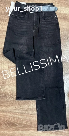 Големи размери Дамски дънки + колан широк крачол wide leg , снимка 3 - Дънки - 51866759