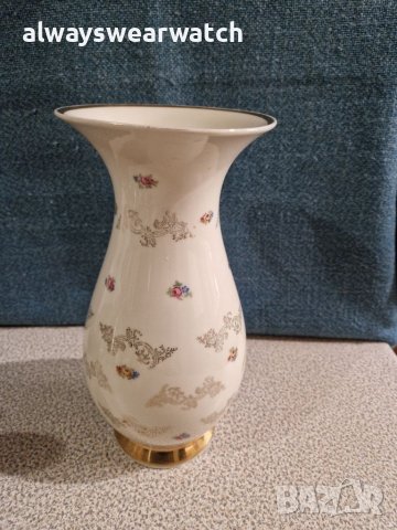 Декоративна порцеланова ваза със златни орнаменти BAVARIA - Ръчна изработка, снимка 2 - Вази - 38782155