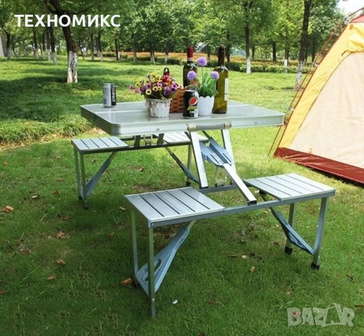 Сгъваем комплект за къмпинг - маса с 4 вградени стола, снимка 18 - Къмпинг мебели - 53776648