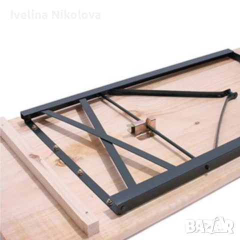 Сгъваем комплект градинска маса с 2 пейки - От чамово дърво, с отвор за чадър, снимка 2 - Градински мебели, декорация  - 53646988