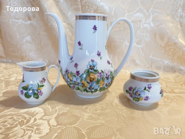 Порцеланов сет от кана,захарница и латиера -bavaria vohenstrauß johann seltmann