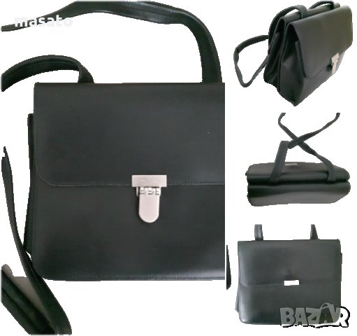 Poco Loco - интересна черна чанта от естествена кожа